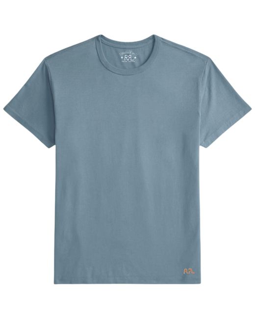 RRL Blue Garment-Dyed Crewneck T-Shirt for men