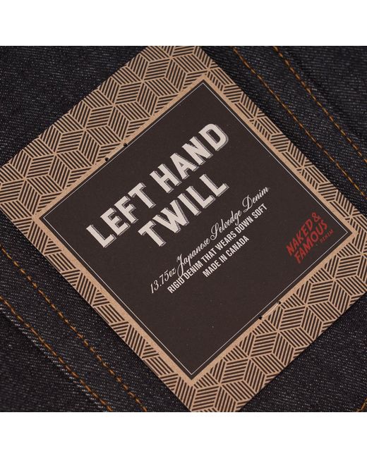 Naked & Famous Black Easy Guy Left Hand Twill Selvedge for men
