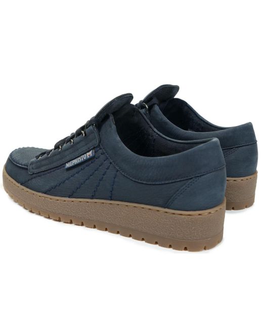 Mephisto Blue Sportbuck Shoes for men