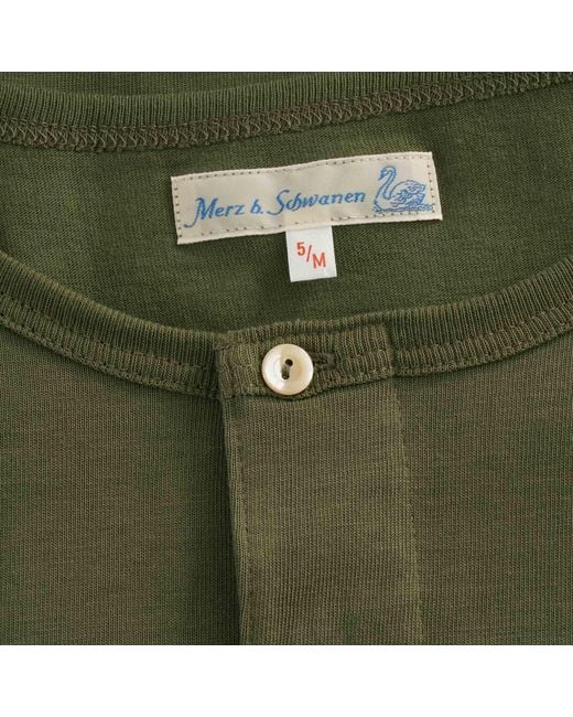 Merz B. Schwanen Green Henley T-Shirt for men