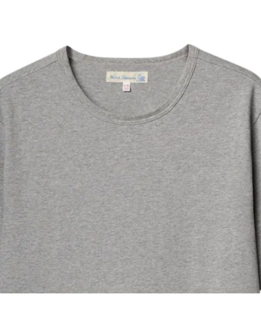 Merz B. Schwanen Gray 2M15 Mid-Century Machine Refined Fit T-Shirt for men