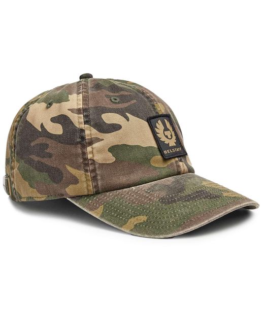 Belstaff Green Phoenix Camo Patch Cap for men