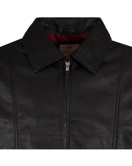 real hoxton Black Leather Gab Jacket for men