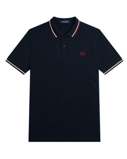 Fred Perry Blue M3600 Twin Tipped Polo Shirt for men