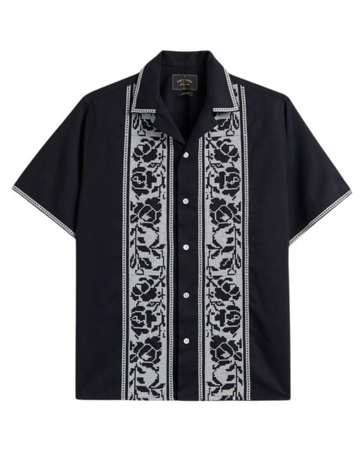 Portuguese Flannel Black Cross Stich Shirt for men