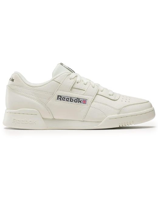 Reebok White Workout Plus Shoes for men