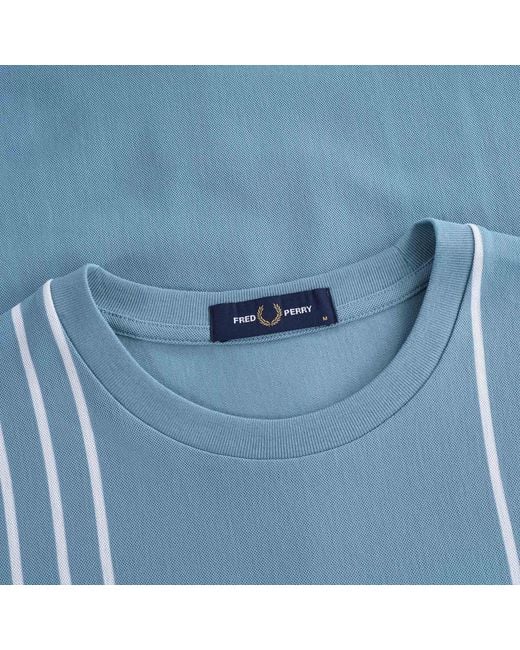 Fred Perry Refined Pique Striped T-shirt - Blue for Men - Lyst