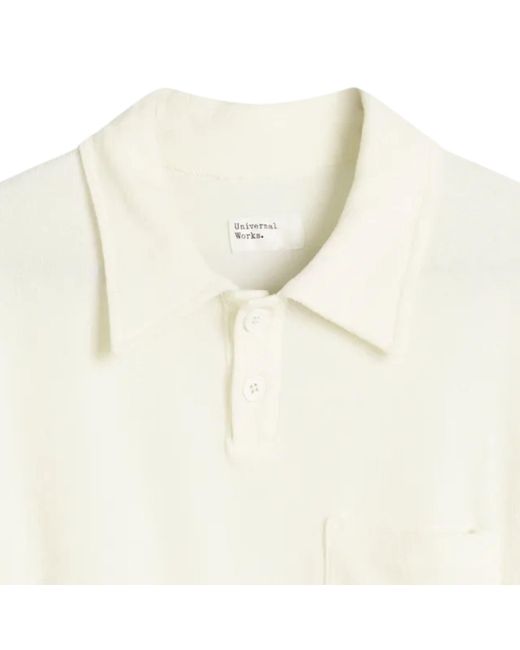 Universal Works White Newlyn Terry Polo for men