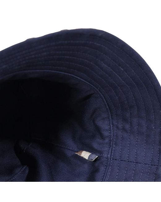 Aquascutum Blue Reversible Cotton Bucket Hat for men