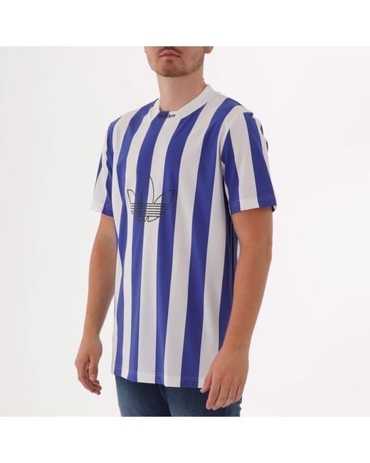 adidas Stripe T shirt blue white striped adidas Stripe T shirt blue white striped
