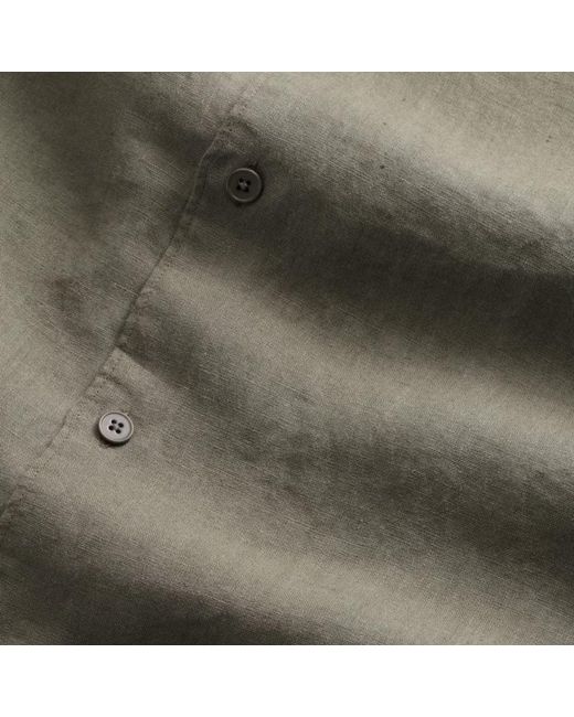 NN07 Green Enzo Classic Collar Linen Shirt for men