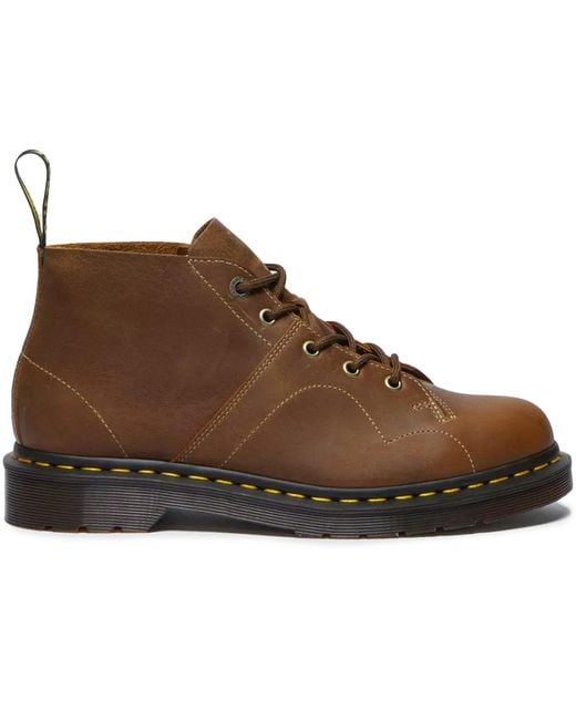 Dr. Martens Brown Burnished Waxy Church Monkey Boots for men