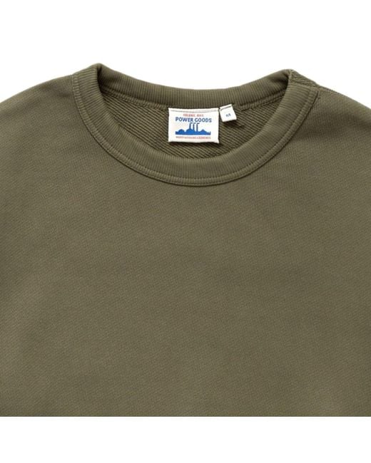 Power Goods Green Loopback Crewneck for men