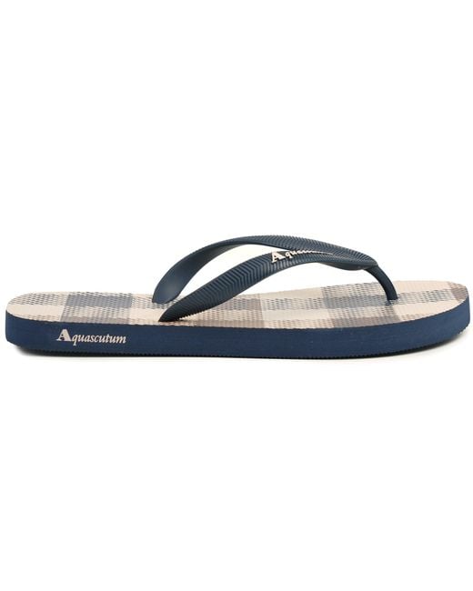 Aquascutum Blue Macro Iconic Flip Flop for men