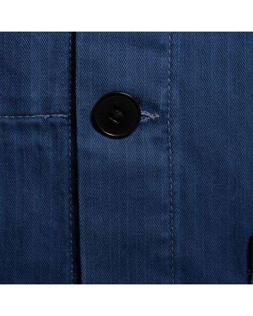 Nudie Jeans Blue Buddy Herringbone Chore Jacket for men