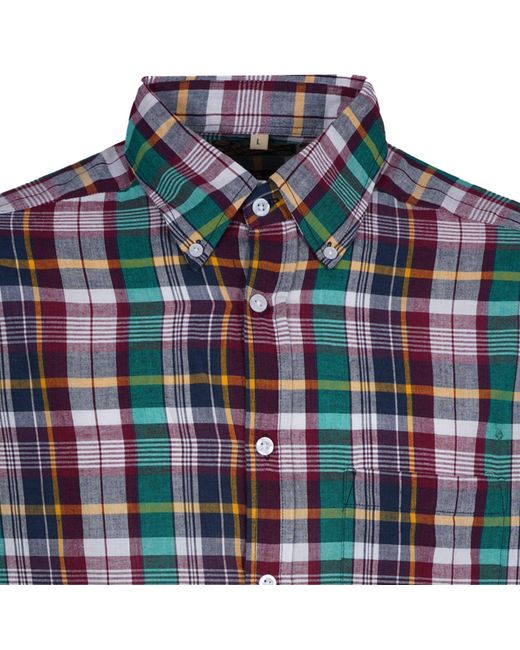 Stuarts London Blue Madras Classics Long Sleeved Shirt for men