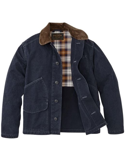 Filson Blue Canvas Outfitter Jacket for men