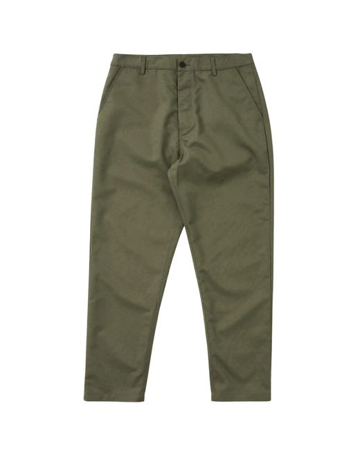 Universal Works Green Poly Tech Military Chinos for men