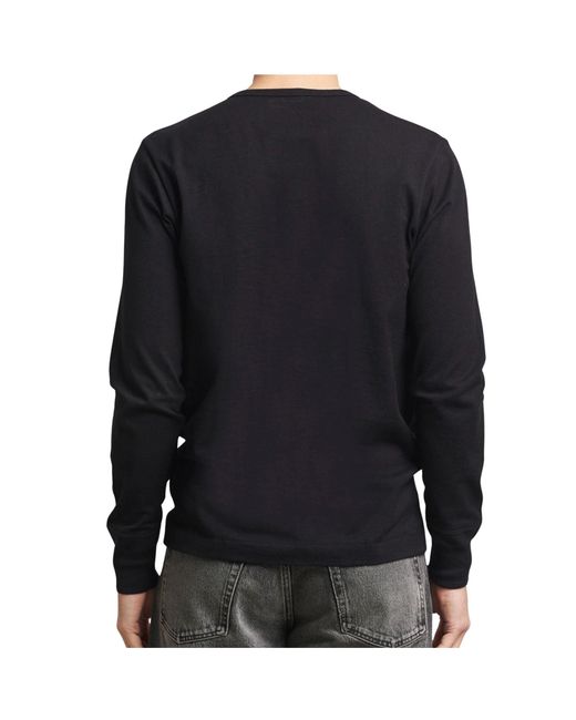 Merz B. Schwanen Black 2M06 Vintage Machine Refined Classic Fit Long Sleeve Henley for men