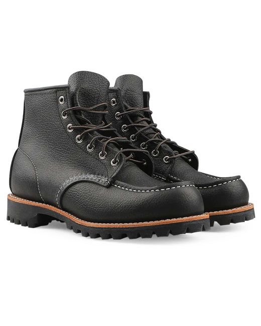 Red Wing Black Roughneck Moc Toe Work Boots for men