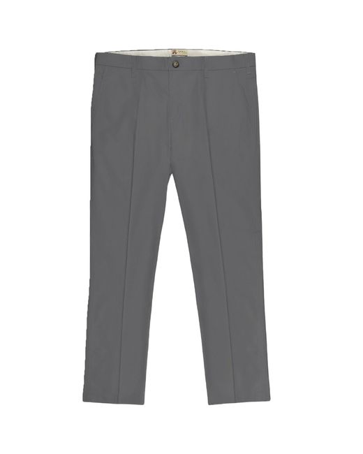 real hoxton Gray Stay Pressed Trousers for men