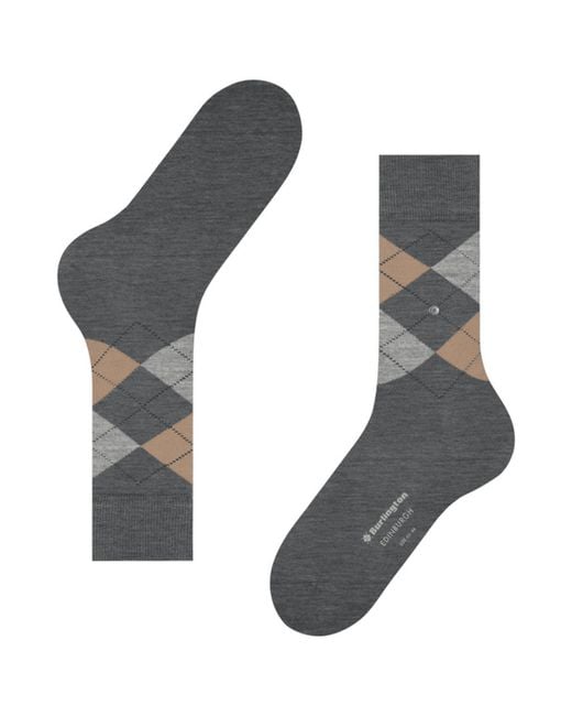 Burlington Gray Edinburgh Socks for men