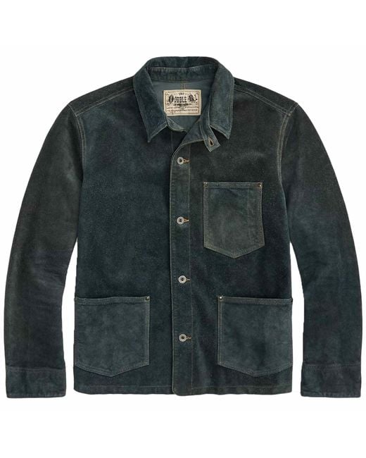 RRL Green Roughout Suede Jacket for men