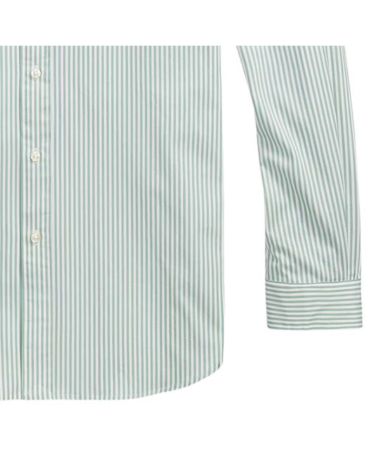 Polo Ralph Lauren Blue Custom Fit Striped Stretch Poplin Shirt for men