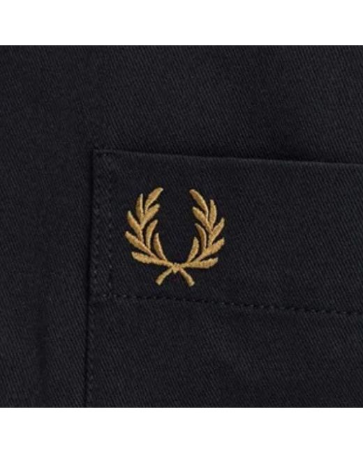 Fred Perry Black Twill Overshirt for men