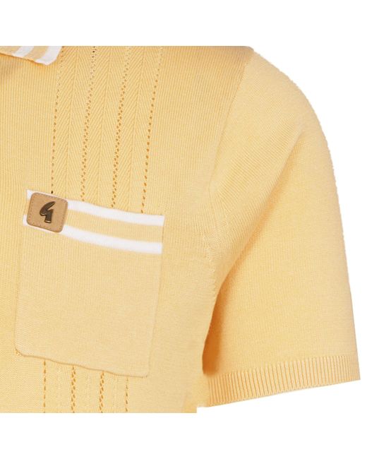 Gabicci Yellow Johnson Knit Polo for men