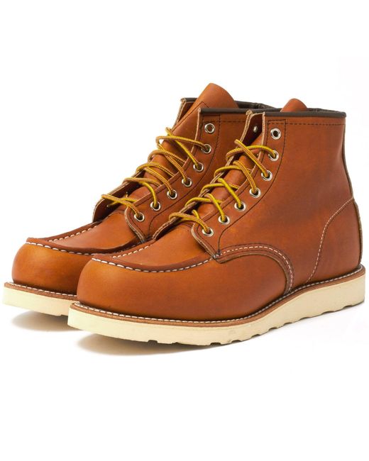 Red Wing Brown Classic Moc Toe Boots for men