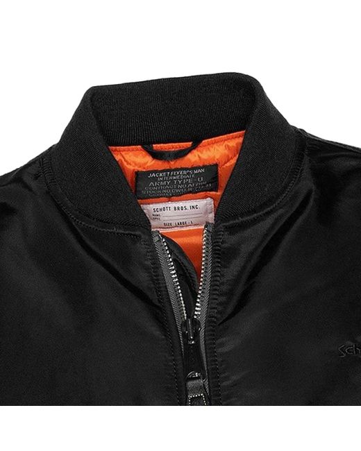 Schott Nyc Black Ma-1 90's Fit Bomber Jacket for men