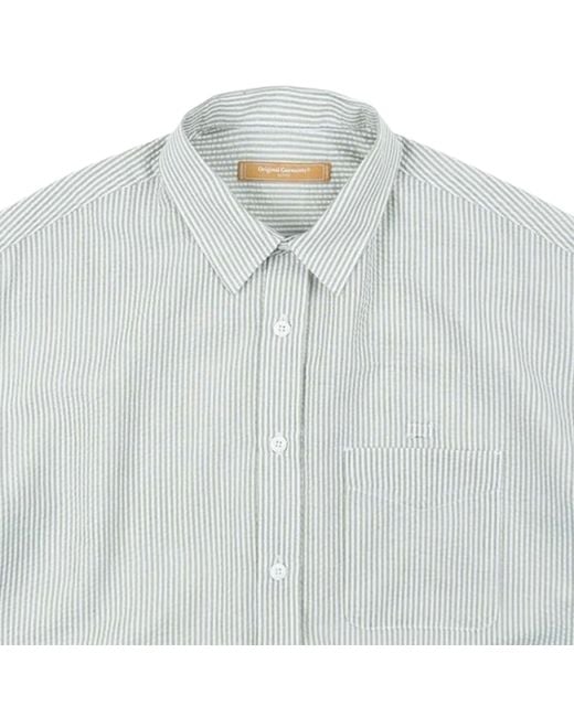 FRIZMWORKS Blue Og Stripe Seersucker Shirt for men
