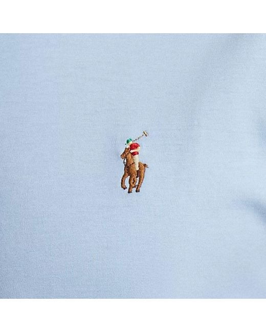 Polo Ralph Lauren Blue Custom Slim Fit Soft Cotton Polo Shirt for men