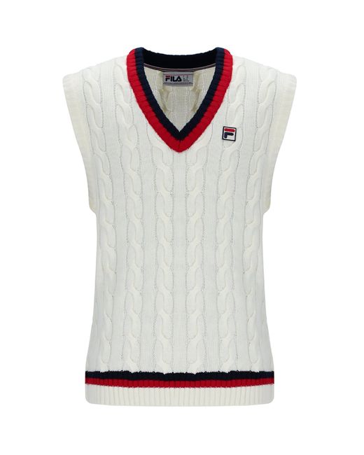 Fila Gray Rufus Cable Knit Vest for men