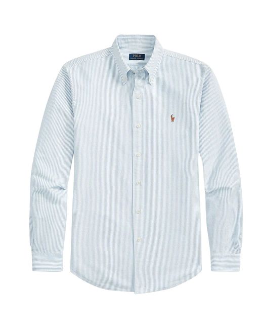 Polo Ralph Lauren Blue Custom Fit Oxford Shirt for men