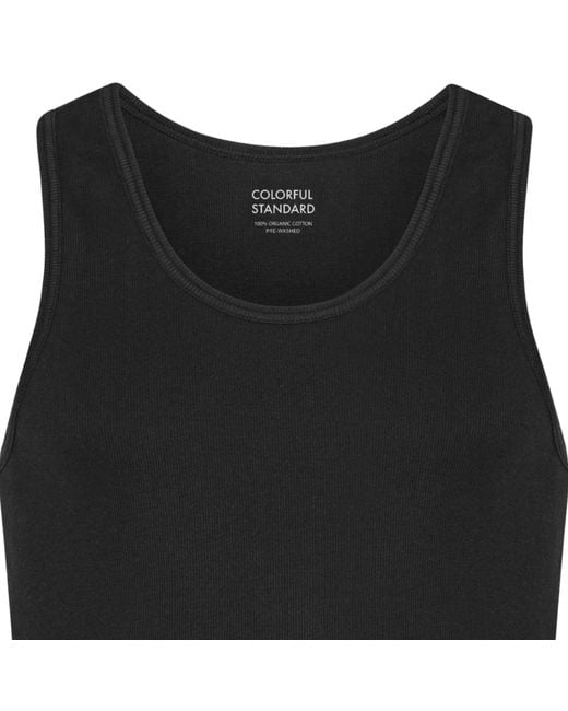 COLORFUL STANDARD Black Organic Rib Tank Top for men