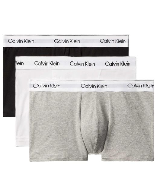 Calvin Klein White 3 Pack Icon Relaxed Trunks for men