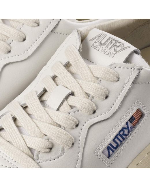 Autry White Medalist Low Sneaker for men