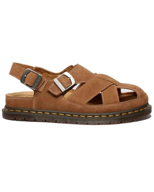 Dr. Martens Brown Dr Martens Archive Fisherman Suede Sandals for men
