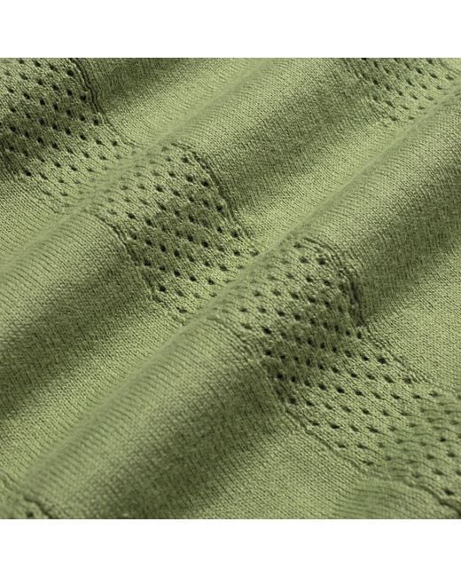 Far Afield Green Clifford Open-Knit Polo for men