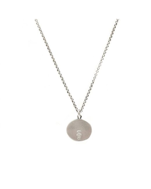 Serge Denimes Metallic Silver Minimal Hallmark Necklace for men
