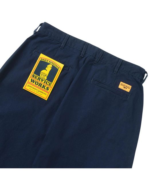 Service Works Blue Twill Part Timer Pants for men