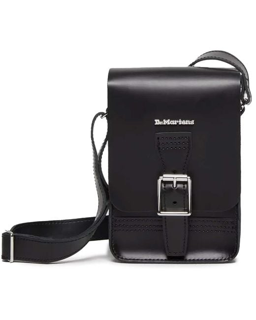 Dr. Martens Black Kiev Smooth Leather Vertical Crossbody Bag for men
