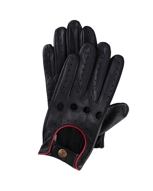 Dents Black Delta Leather Driving Gloves for men