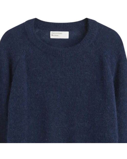Universal Works Blue Lyon Crew Alpaca Knit for men