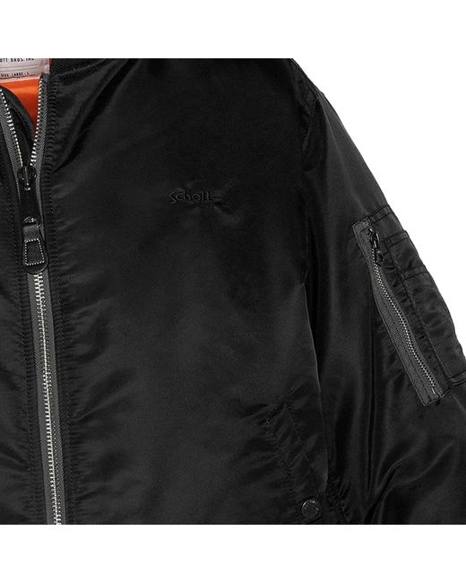 Schott Nyc Black Ma-1 90's Fit Bomber Jacket for men