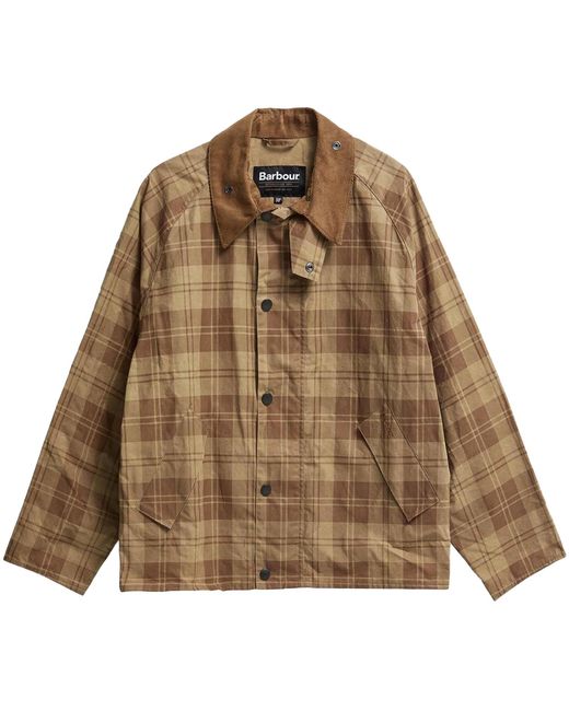 Barbour Brown Transport Check Casual Jacket for men