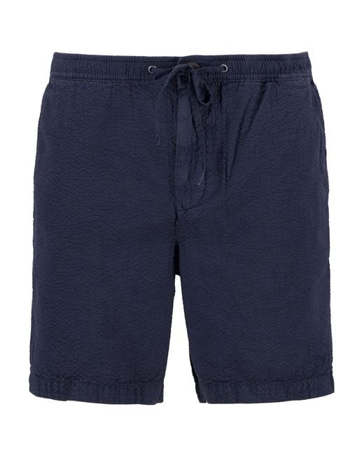 Barbour Blue Seersucker Relaxed Shorts for men