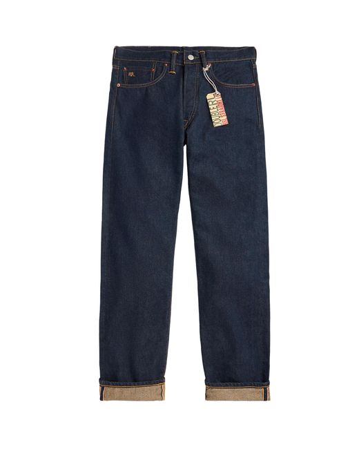 RRL Blue Straight Fit Once-Washed Selvedge Jean for men